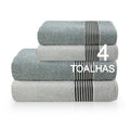 Kit Jogo De Toalhas Banho E Rosto 4pcs Duo Algodao Cores Camesa
